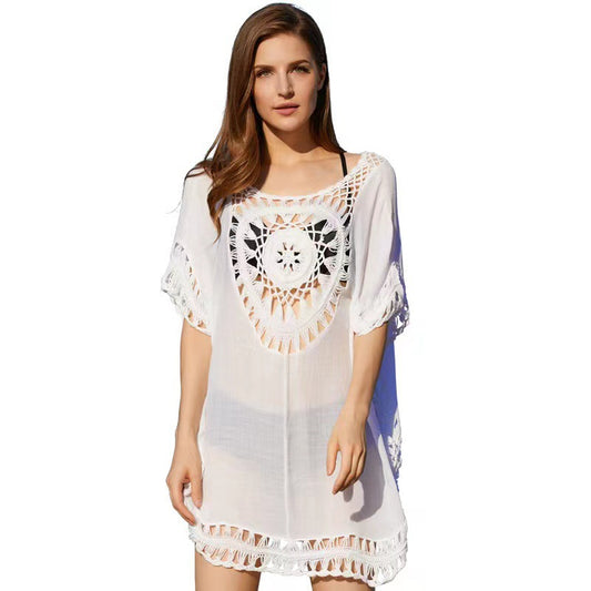 Hollow Out Knitted Dress|Bikini Sun Protection Dress|Cover-Up Dress