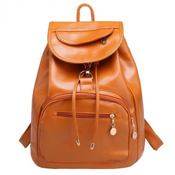 Women Backpack Vintage Style Solid School Soft Rucksack Bags - Oh Yours Fashion - 1