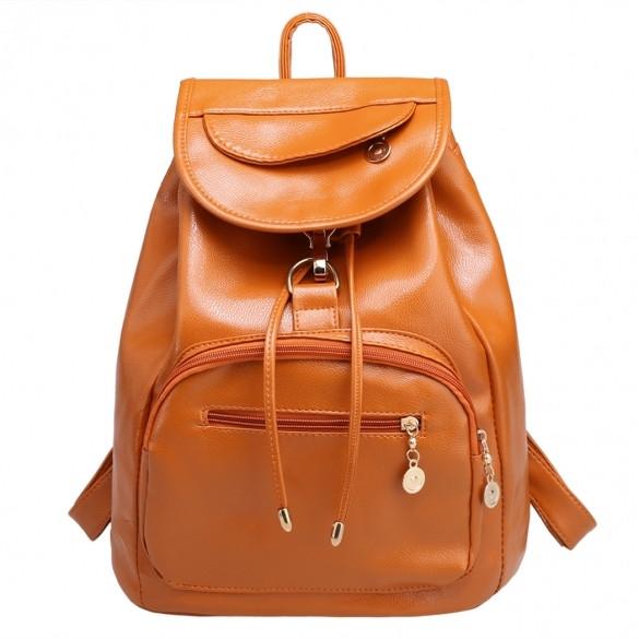 Women Backpack Vintage Style Solid School Soft Rucksack Bags - Oh Yours Fashion - 3
