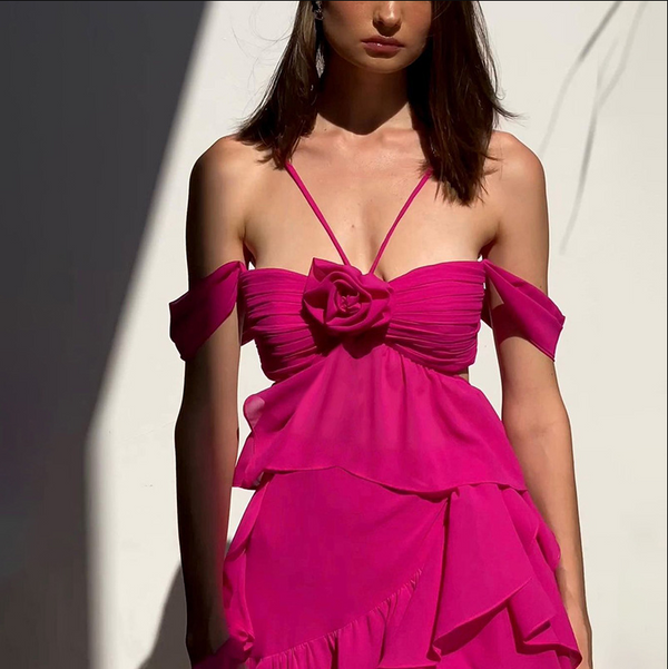 Stylish Color-coordinated Round Collar Without sleeves Printed Brief Booty Dress