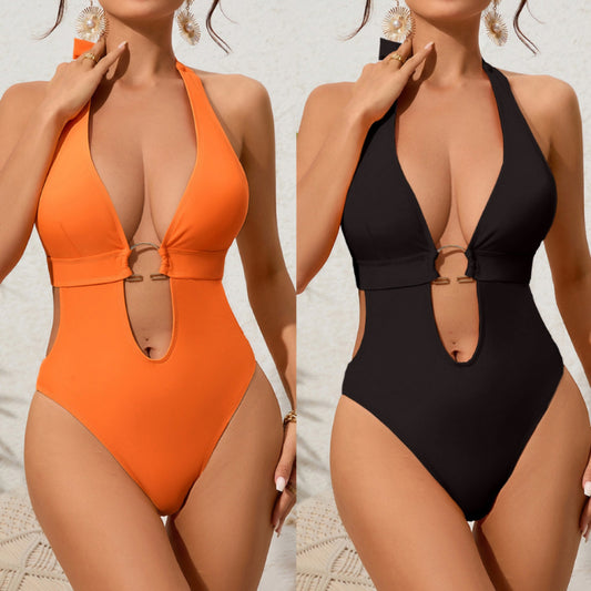 V-neck Swimwear | Hollow out Swimwear | Lace-up Swimwear