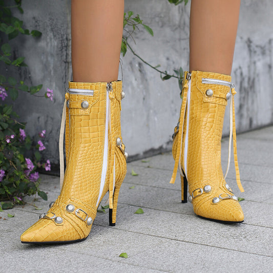 Metallic Boots | Stone pattern Boots | Fringed Boots