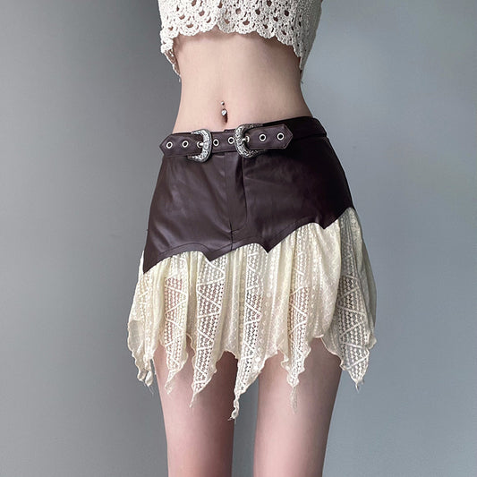 European and American style Skirt|Lace Skirt|Irregular design Skirt