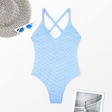 Women's Swimwear | Floral Embossed Swimwear | Backless Swimwear