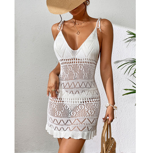 Sexy Hollow Out Knitted Beach Dress