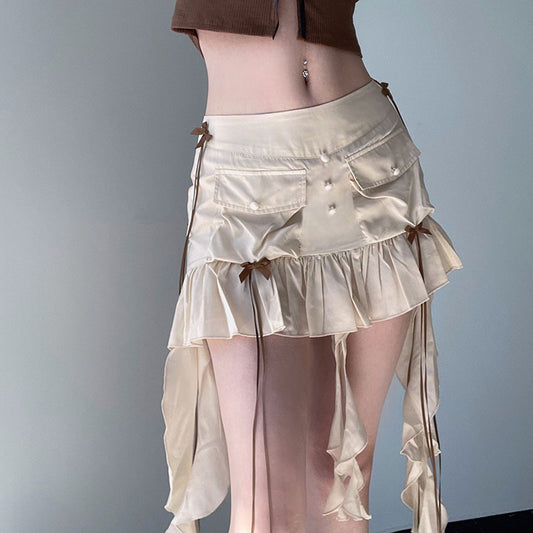 European and American style Skirt|Low waist design Skirt|Solid color Skirt