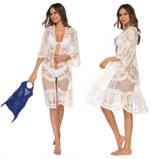 Lace Sexy Versatile Sun Protection Beach Cover-Up Dress