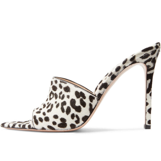 Pointed Toe Sandals | Leopard Print Sandals | Stiletto Heels Sandals