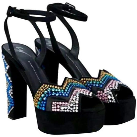 Glitzy Sandals | Single-Tone Sandals | Studded High Heels Sandals