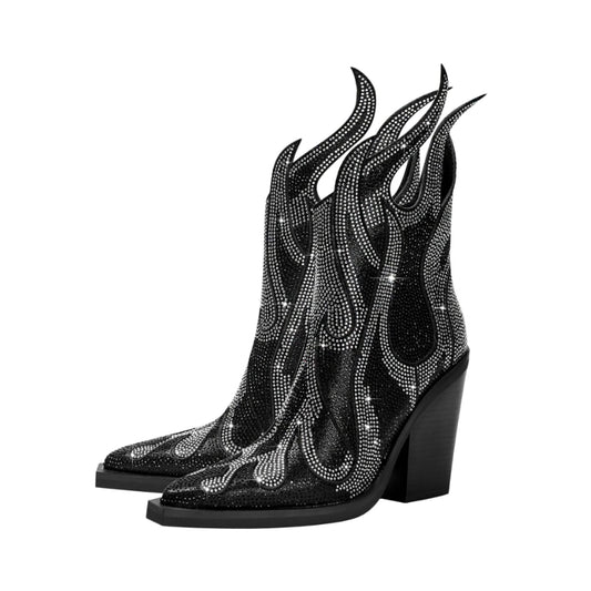 Sparkling Boots | Embroidered Boots | Stiletto Boots