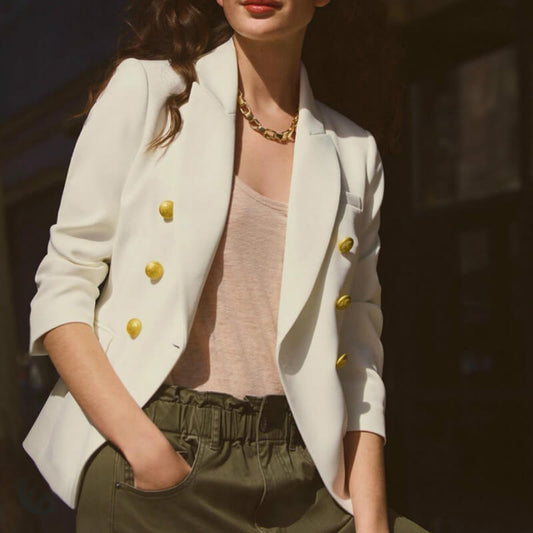 OL Soild Lapel Breasted Blazer