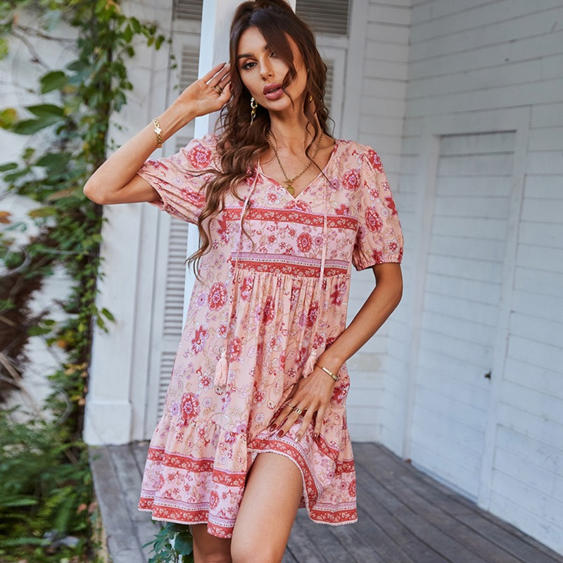 Bohemian Printed Resort Style Summer Dress