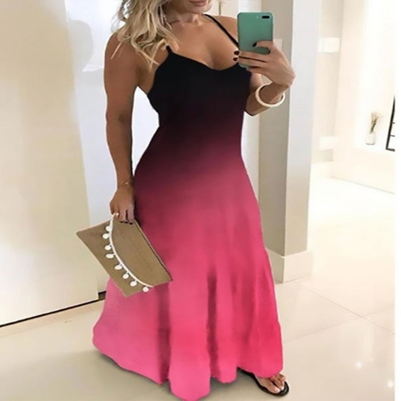 Beach Plus Size Spaghetti Strap Maxi Dress