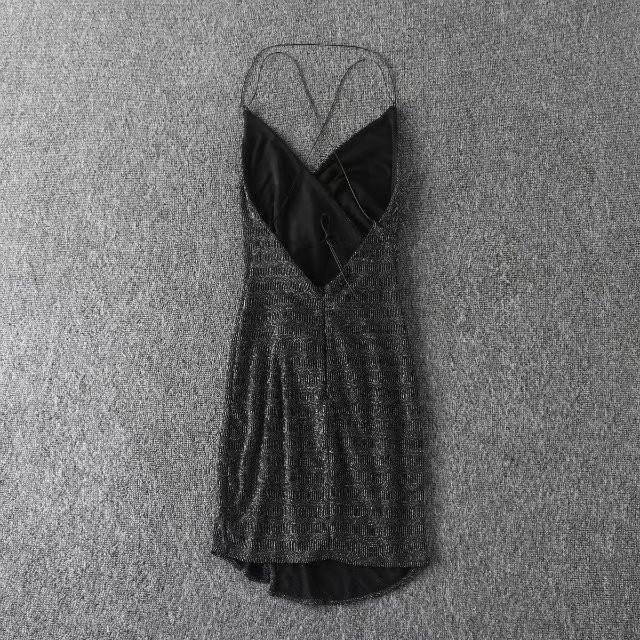 Sexy Spaghetti Straps V-neck Split Short Club Dress