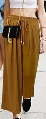 Drawstring Loose Wide Leg Casual Plus Size 9/10 Pants