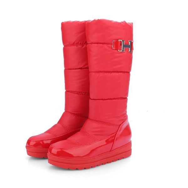 Flat Round Toe Snow Mid Calf Boots