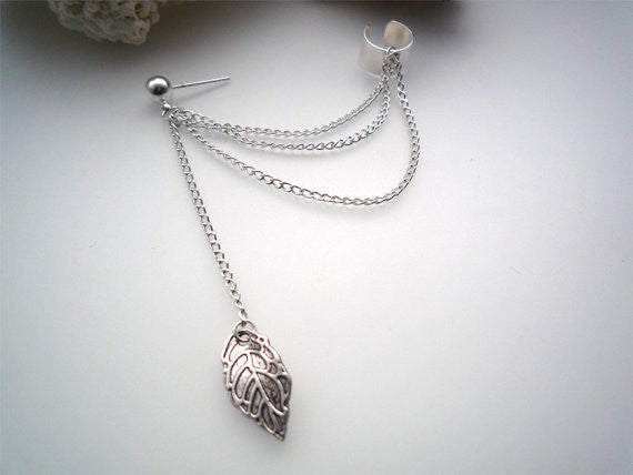Personality Leaves Tassel Earrings