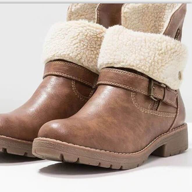 Retro Chunky Heels Warm Buckled Boots