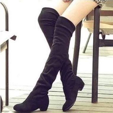 Fashion Elastic Knee-High Flat Boots