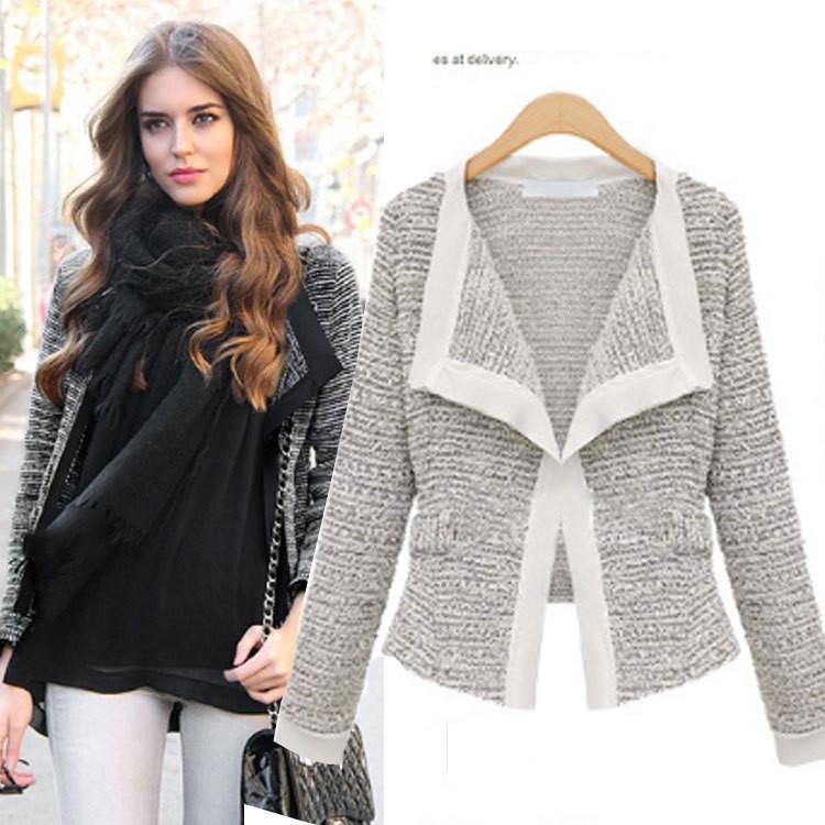 Lapel Long Sleeves Slim Fashion Short Coat - Meet Yours Fashion - 4