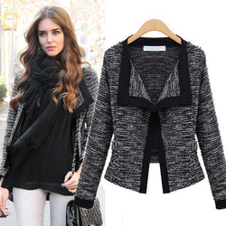 Lapel Long Sleeves Slim Fashion Short Coat - Meet Yours Fashion - 2