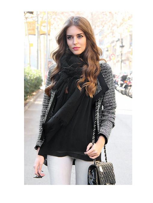 Lapel Long Sleeves Slim Fashion Short Coat - Meet Yours Fashion - 1