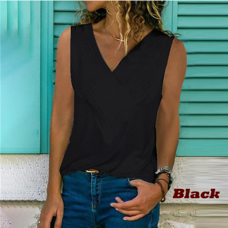 Loose V-neck T-shirt 1