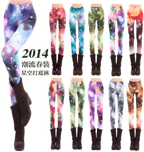 Bodycon Skinny Flower Print Sky Slim Flower Print Sport Leggings