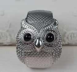 Women's Antique Punk Gold Tone Night Owl Pattern Enamel Bracelet