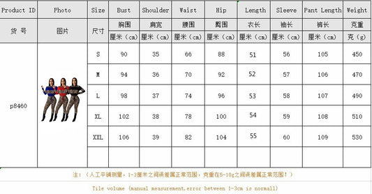 Patchwork Crop Top High Waist Skinny Pants Set