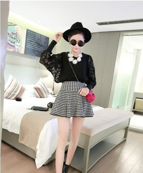 Fashion High Waist Knit Mini Fluffy Skirt