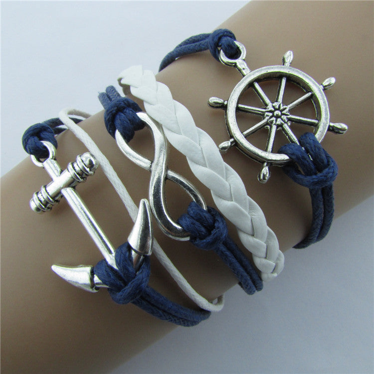 Retro Anchor Rudder Fashion Bracelet