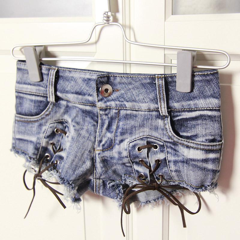 Sexy Low Waist Split Lace Up Women's Shorts