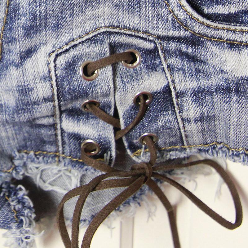 Sexy Low Waist Split Lace Up Women's Shorts