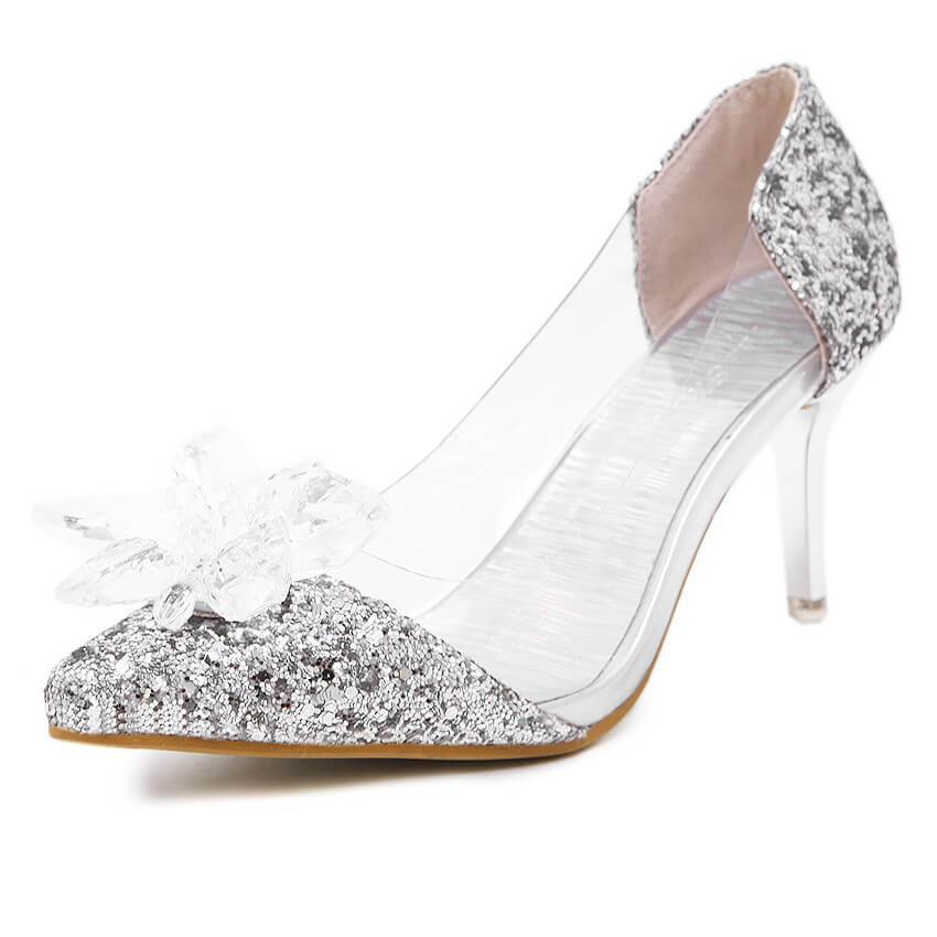 Closed Toe Wedding Sequin Crystal Sandals