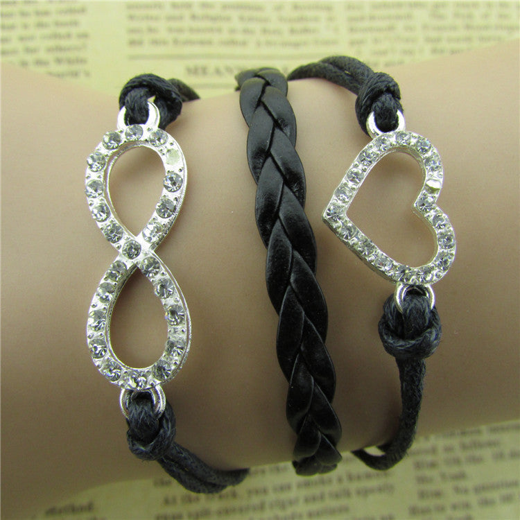 Simple Fashion Crystal Heart Hand-made Bracelet