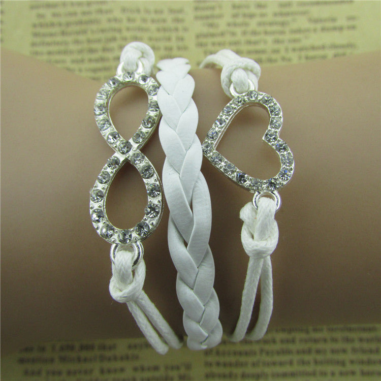 Simple Fashion Crystal Heart Hand-made Bracelet