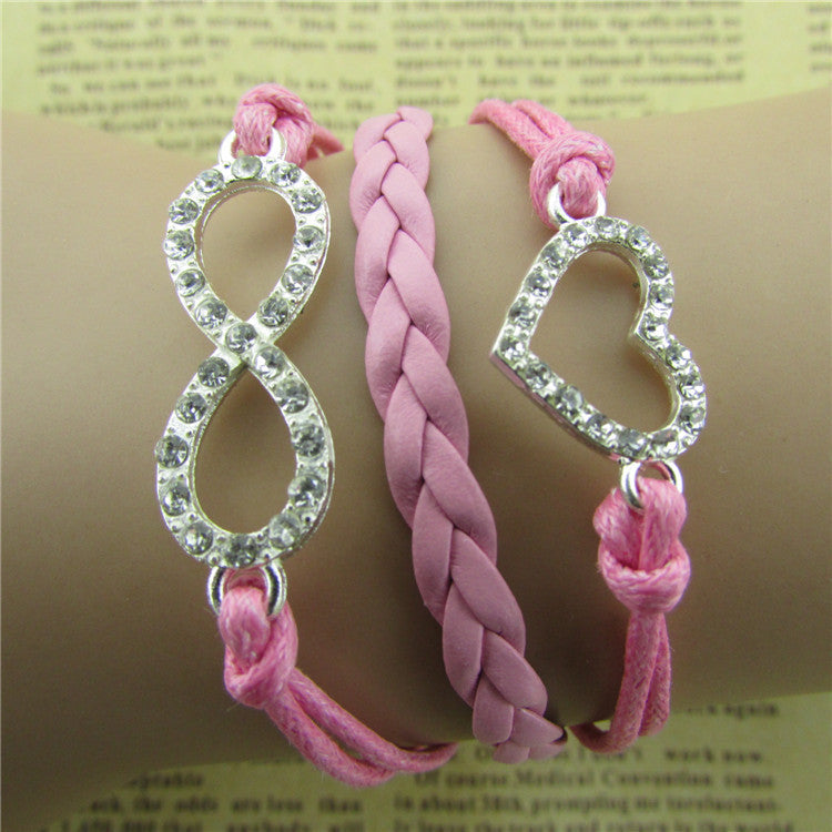 Simple Fashion Crystal Heart Hand-made Bracelet
