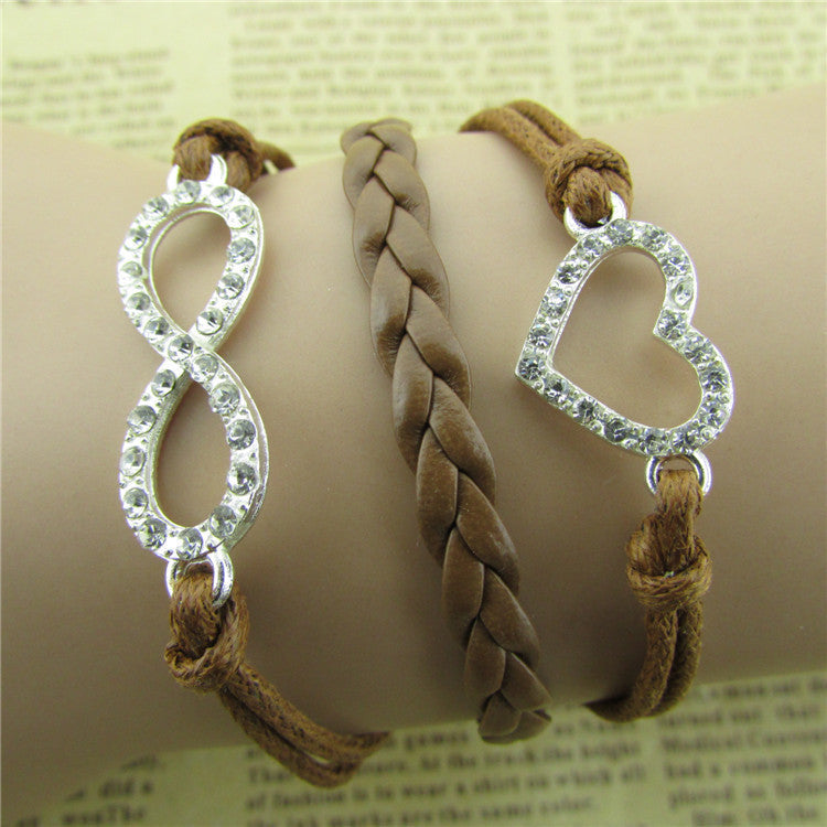 Simple Fashion Crystal Heart Hand-made Bracelet