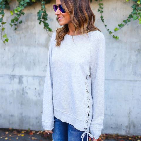 Irregular Pure Color Long Sleeves V-neck Regular Sweater