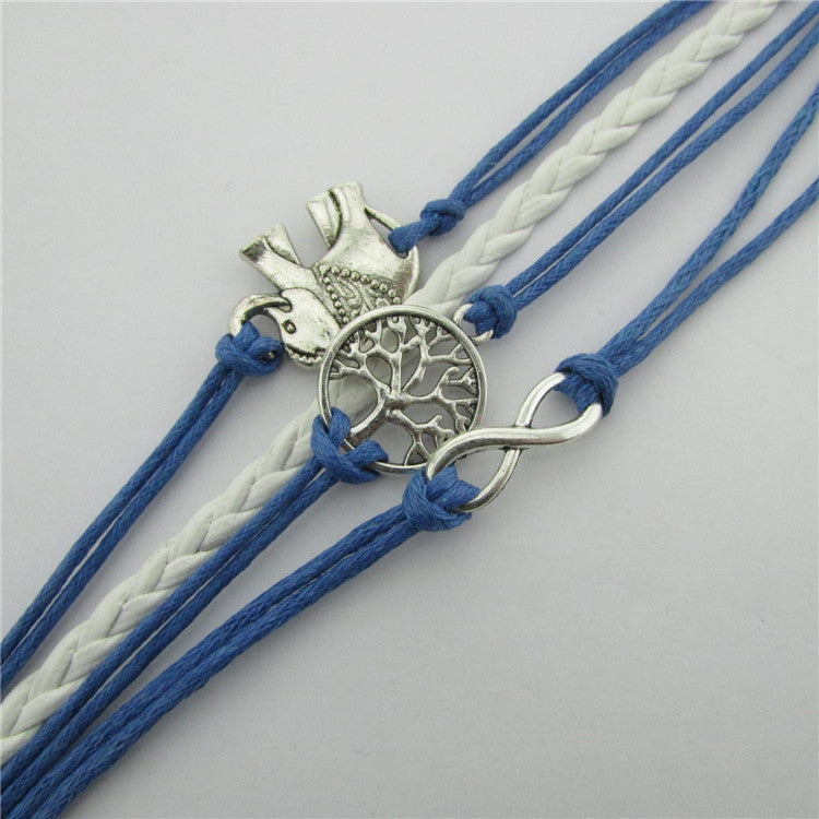 Elephants Tree Colorful Rope Bracelets