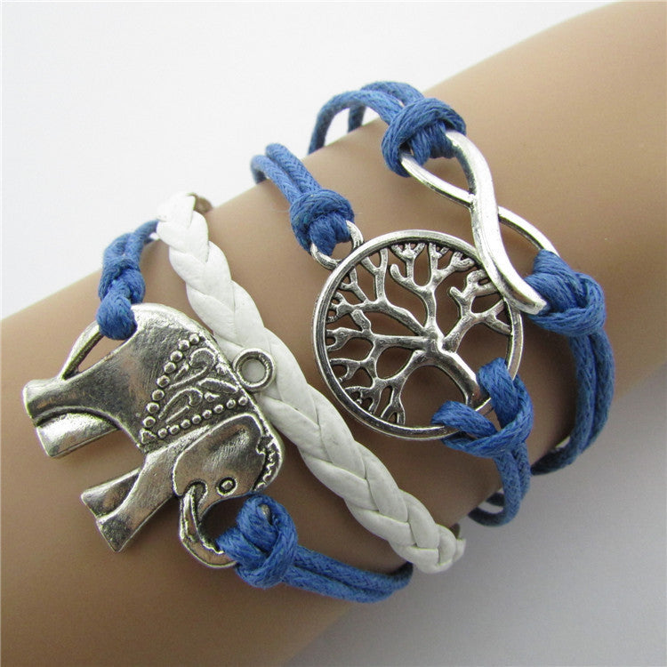 Elephants Tree Colorful Rope Bracelets
