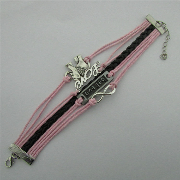 Elephant 8 LOVE Multielement Colored Fashion Bracelets