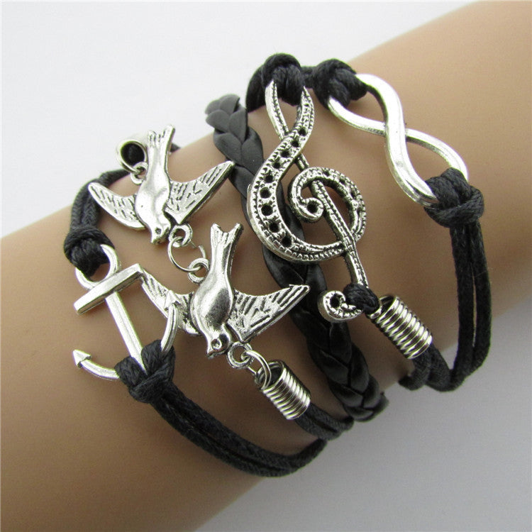 Anchor Dove Eight Wax String Fashion Bracelets