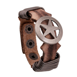 Hoop Circular Pentagram Leather Bracelet