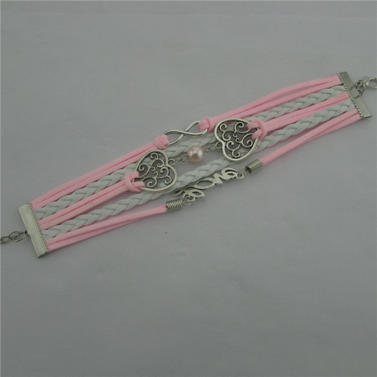 Exquisite Hollow Out Heart Pearl Bracelet