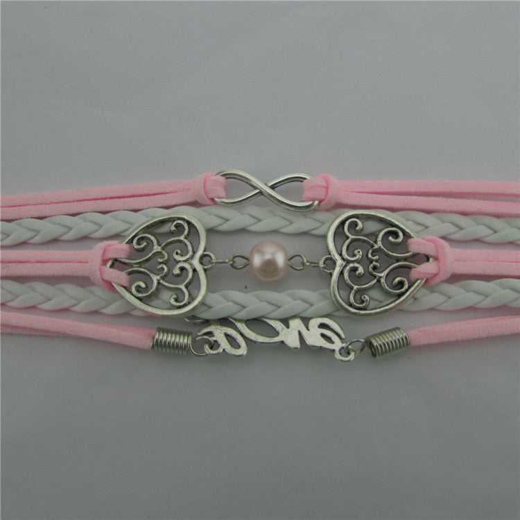 Exquisite Hollow Out Heart Pearl Bracelet