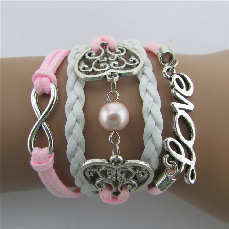 Exquisite Hollow Out Heart Pearl Bracelet
