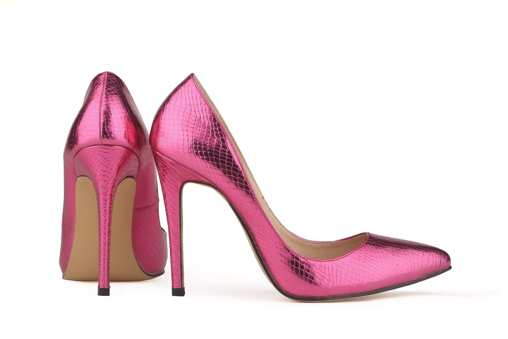 Shallow Crocodile Print Pointed Head Stiletto Heel Shoes