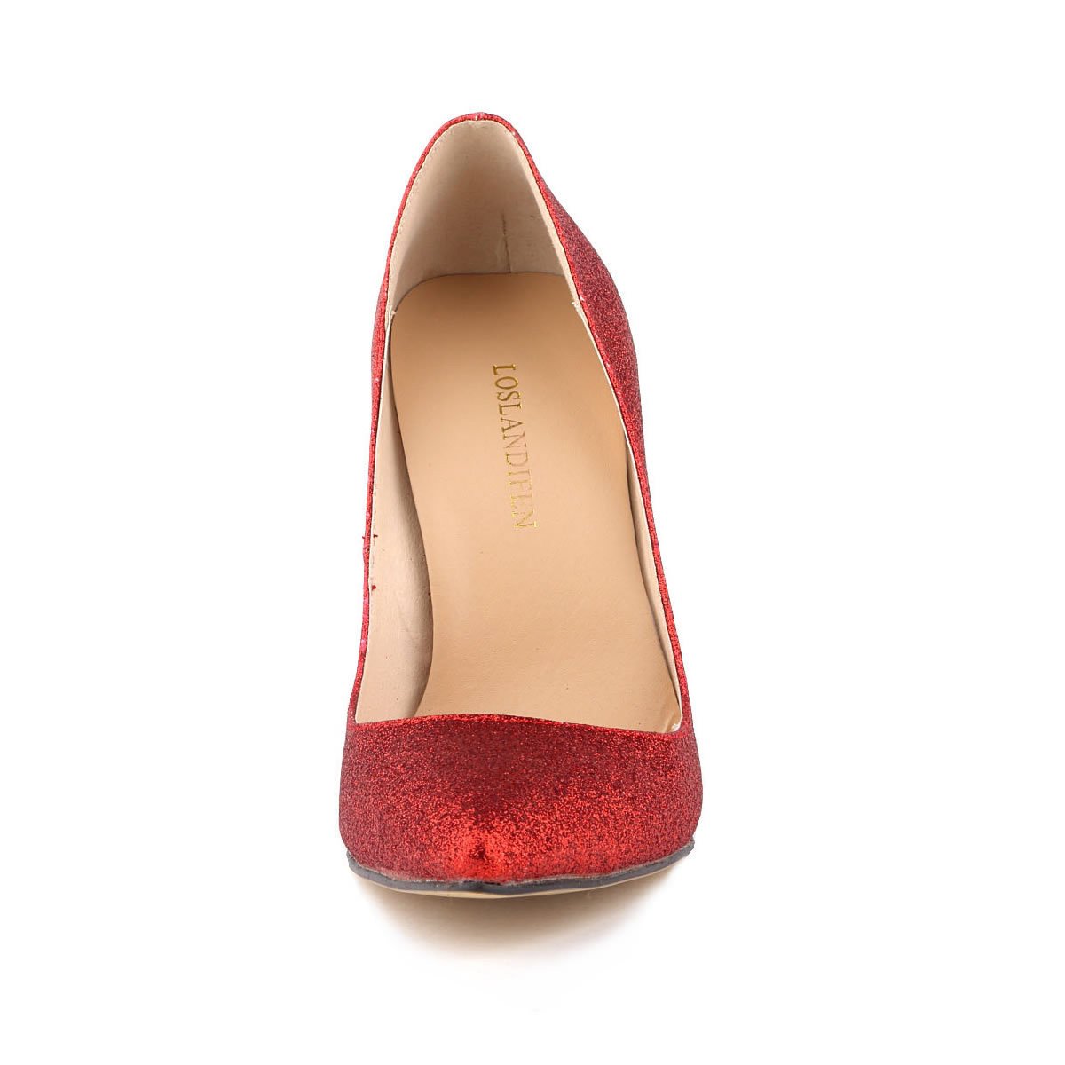 Sexy Pointed Shining Fabric Shallow Heel Shoes